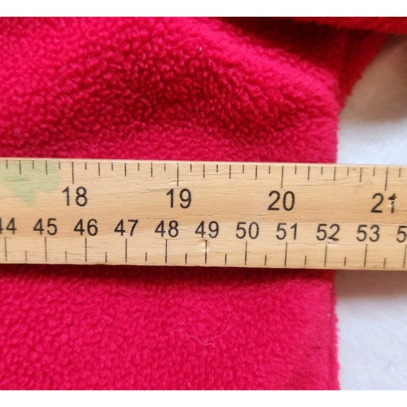 Bonnie Evans Women's Fleece Jacket Gingerbread Embroidered Size M Red Relaxed - Picture 7 of 8